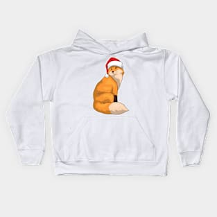 Fox Christmas Santa hat Kids Hoodie